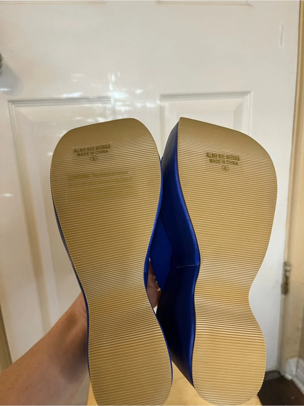 Chase + Chloe Astra Electric Blue Platform Open Toe Wedge Mules NWB